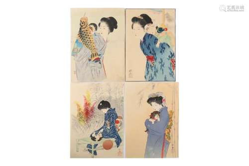 A COLLECTION OF KUCHI-E AND REPRODUCTION PRINTS. Meiji Period. Forty kuchi-e by Keishu, Toshikata