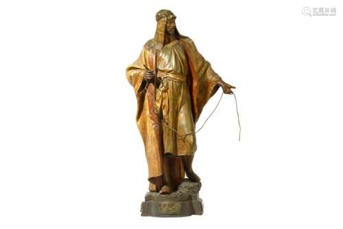 FRIEDRICH GOLDSCHEIDER (AUSTRIAN, 1845-1897): A LARGE TERRACOTTA FIGURE OF AN ARAB