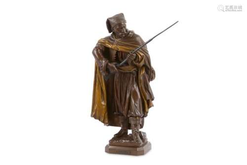 HENRY WEISSE (GERMAN, FL. LATE 19TH CENTURY): A BRONZE FIGURE OF AN ARAB SOLDIER 'L'ALERTE'