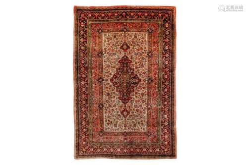 A VERY FINE SILK QUM RUG, CENTRAL PERSIA approx: 6