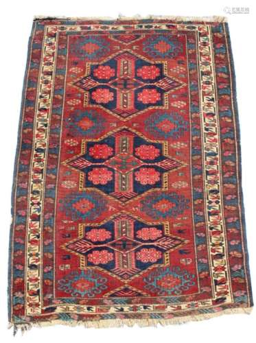 Property of a deceased estate - an early 20th century Shirvan rug, 64 by 44ins. (162 by 112cms.).