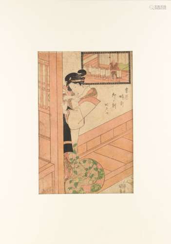 Utagawa Kunisada I (1786-1865) - UNO KOKU AT YOSHIWARA - woodblock print, oban, mounted but