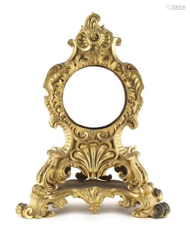 A 19th century French ormolu rococo clock case, 13ins. (33cms.) high.