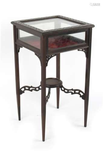 Property of a lady - an Edwardian blind fretwork decorated bijouterie table, 15.75ins. (40cms.)