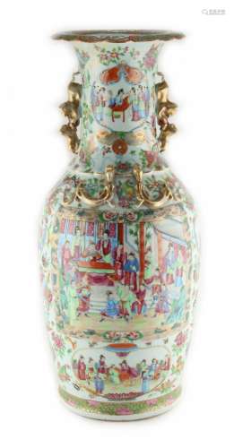 Property of a lady - a large late 19th century Chinese Canton famille rose baluster vase, 23.