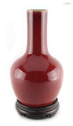 Property of a lady - a Chinese sang de boeuf glazed bottle vase, late 18th / early 19th century,