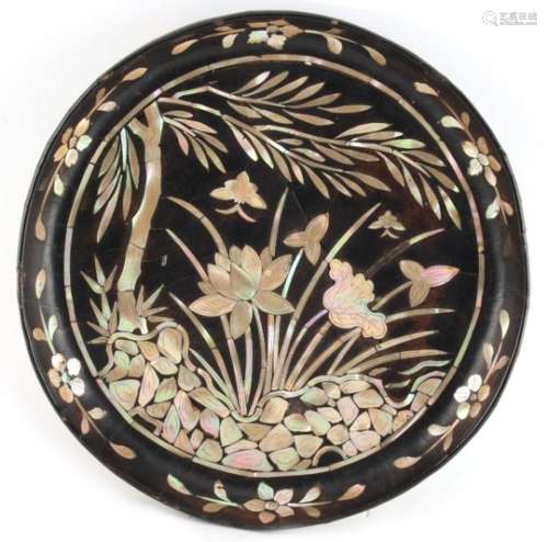 Property of a lady - a rare lac burgaute dish, probably Ming Dynasty (1368-1644), decorated with