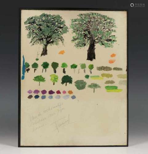 Prins Bernhard van Lippe-Biesterfeld (1911-2004)Studie van twee bomen; aquarel; 29 x 22,5 cm.;