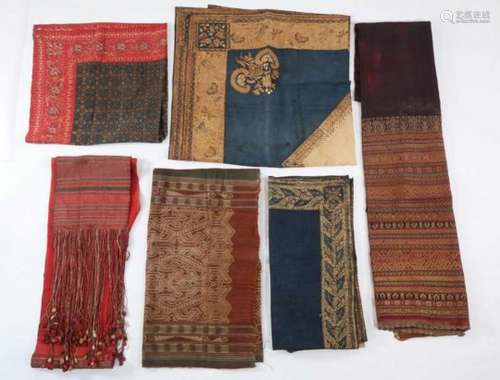 Nineteen various textile fragments, mostly Indonesianvarious; 19150