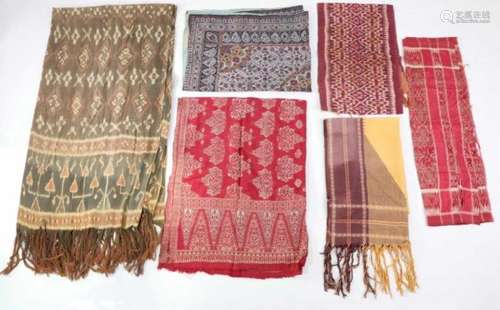 Indonesia, collection of 10 various textiles and fragmentsherewith a beaten bark Oceanic cloth;