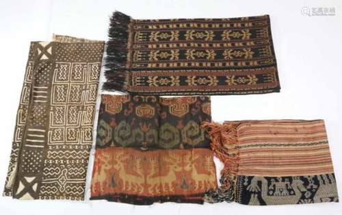 Sumba, a collection of six ikat cloths with various designsretrieved from a moist basement;