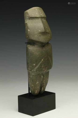 Mexico, Guerrero, Mezcala, stone antromorphic figure, 100 BC - 300 ADwith an old collection number