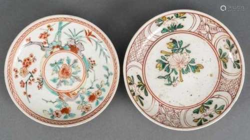 Porcelain ko-kutani saucer with floral motif, Japan, signed Fuku, 17th century, and porcelain saucer