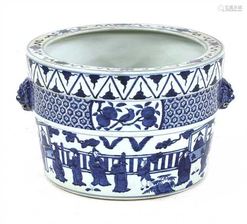 A Chinese blue and white jardinière,