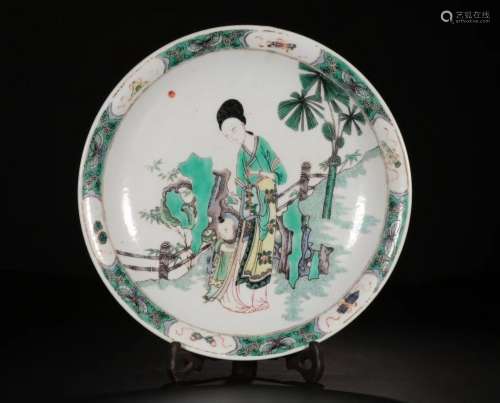 CHINESE WUCAI 'FIGURAL' PORCELAIN PLATE