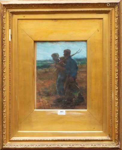 Jacques Zon (1872-1932)Boerenpaar op het land; pastel; 36 x 27 cm.; gesign. l.o., '05; 1400