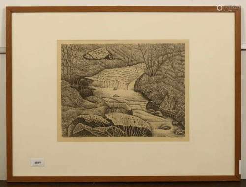 Sal Meijer (1877-1965)Waterval bij Zurich; litho; 26 x 35 cm.; gesign. r.o.; 180