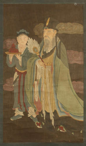 CHINESE SCROLL PAINTING OF TWO FIGURES