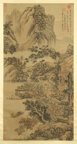 CHINESE SCROLL PAINTING OF MOUNTAIN VIEWS