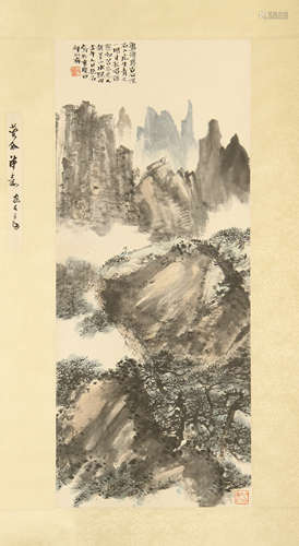 CHINESE SCROLL PAINTING OF MOUNTAIN VIEWS