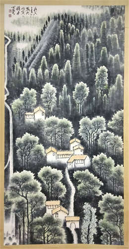 CHINESE SCROLL PAINTING OF LANDSCAPE