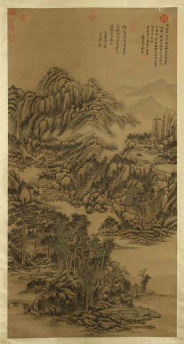 CHINESE SCROLL PAINTING OF MOUNTAIN VIEWS