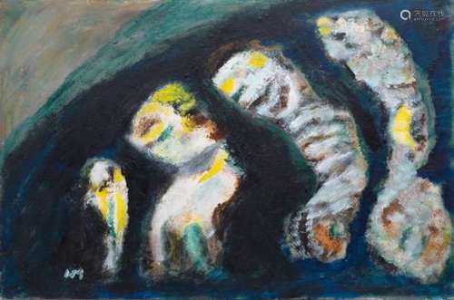 Henri Michaux (1899-1984)Zonder titel; board; 27 x 40 cm.; gemonn. l.o., 1977, herkomst: Le Point