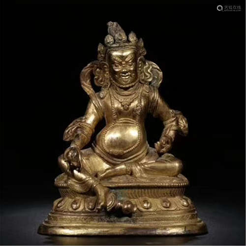 CHINESE GILT BRONZE SEATED BUDDHA