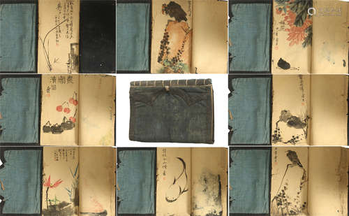 THIRTY-ONE PAGES OF CHINESE ABLUM PAINTING OF BIRD AND FLOWER