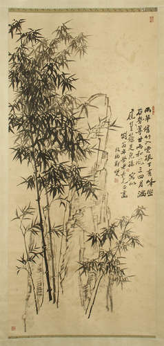 CHINESE SCROLL PAINTING OF BAMBOO