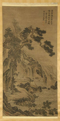 CHINESE SCROLL PAINTING OF MOUNTAIN VIEWS