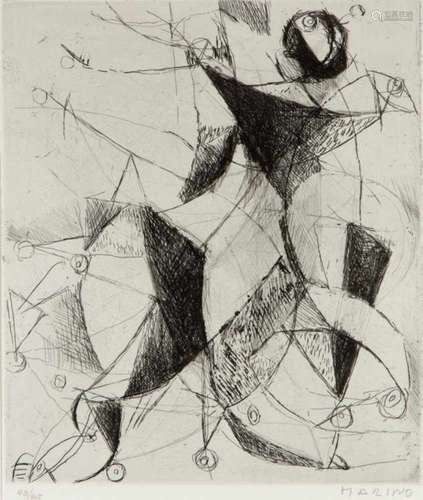 Marino Marini (1901-1980)Compositie met figuur en paard; ; ets; 25 x 30 cm.; gesign. r.o., 43/65;