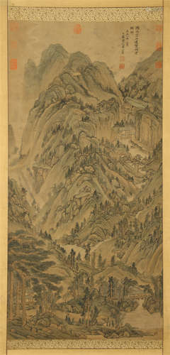 CHINESE SCROLL PAINTING OF MOUNTAIN VIEWS