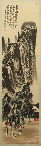 CHINESE SCROLL PAINTING OF MOUNTAIN VIEWS