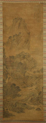 CHINESE SCROLL PAINTING OF MOUNTAIN VIEWS