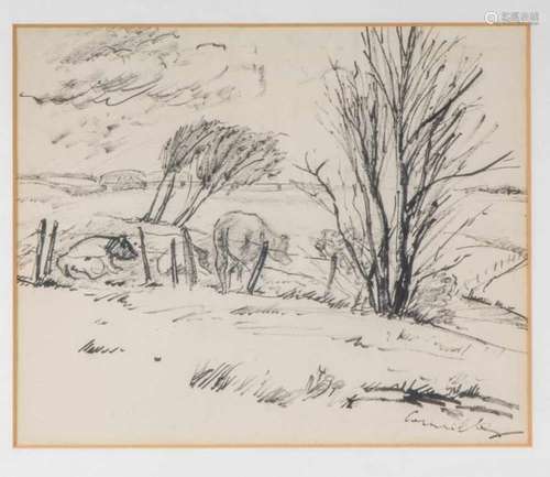 Corneille (1922-2010)Landschap; inkttekening; 18 x 22 cm.; gesign. r.o.; 1300