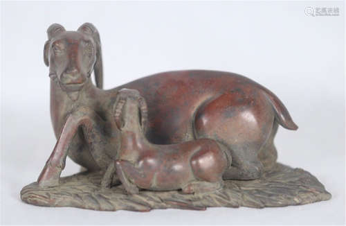 CHINESE BRONZE RAM TABLE ITEM