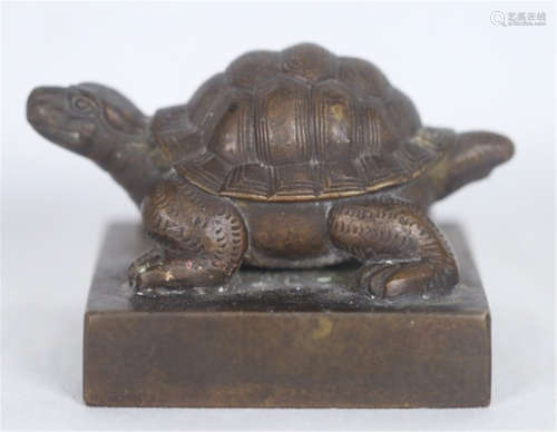 CHINESE BRONZE TURTLE OFFICIAL SEAL