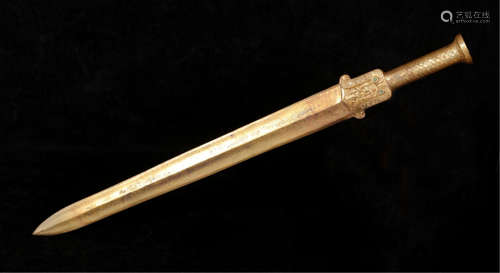 CHINESE GILT BRONZE SWORD