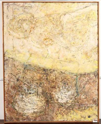 Jan Meijer (1927-1995)'Landschap in geel'; doek; 100 x 80 cm.; gesign. l.b., 8/60; Uit de