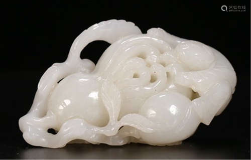 CHINESE WHITE JADE BOY WITH BUDDHA HAND