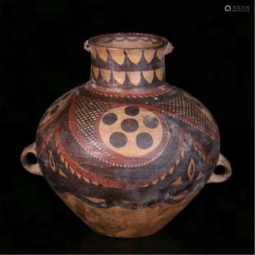 CHINESE COLOR PAINTED POTTERY WATER POT