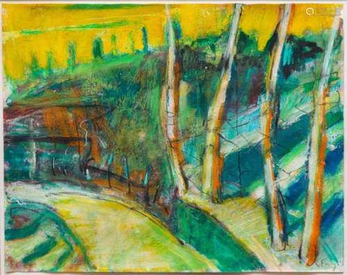 Giovanni Frangi (geb. 1959)Bomen; aquarel, pastel en gouache; 34 x 44 cm.; gesign. m.r.; 1800