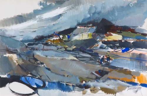 Fedde de Jong (1915-1977)Landschap; aquarel; 47 x 72 cm.; gesign. r.o.; ; [1]120