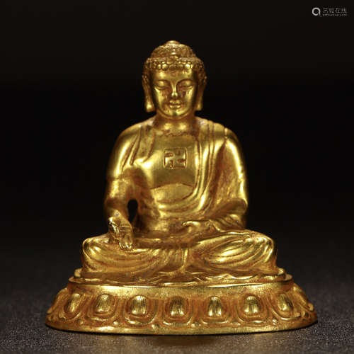 CHINESE PURE GOLD SEATED BUDDHA