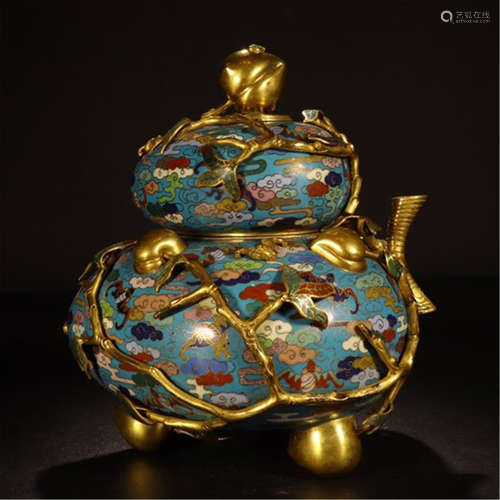 CHINESE CLOISONNE DLOWER GOURD VASE