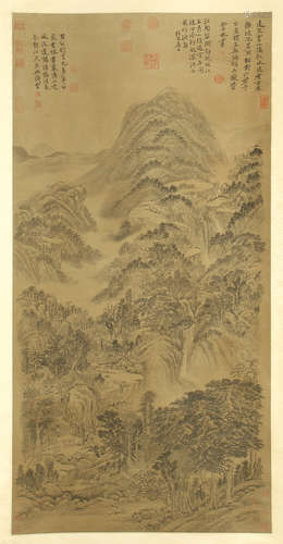 CHINESE SCROLL PAINTING OF MOUNTIAN VIEWS