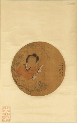 CHINESE ROUND FAN PAINTING OF BEAUTY