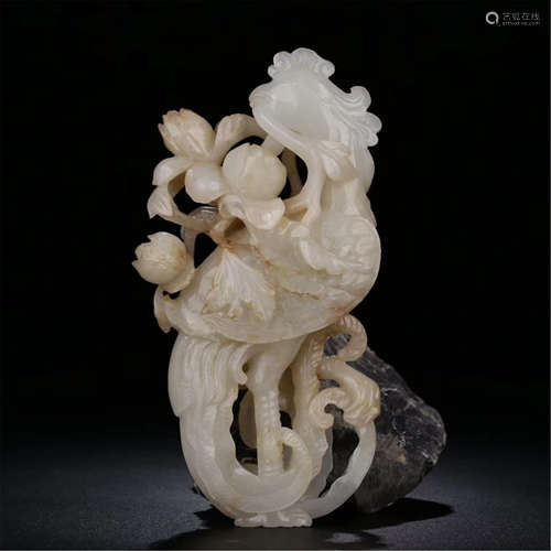 CHINESE NEPHRITE JADE PHOENI TABLE ITEM