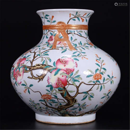 CHINESE PORCELAIN FAMILLE ROSE FRUIT WATER POT